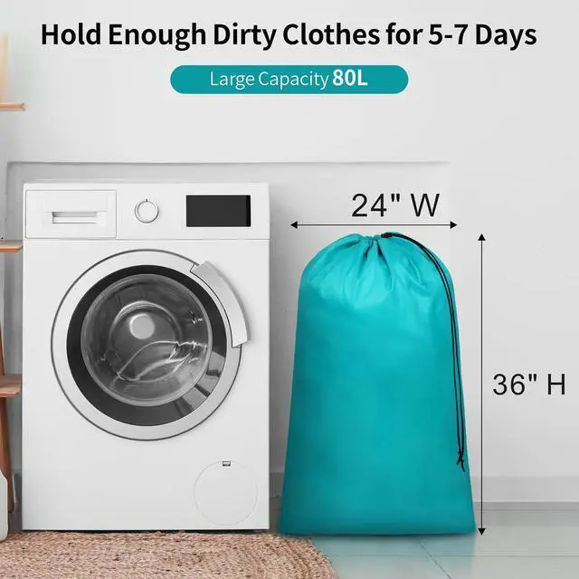 Alt view image 2 of 7 - Travel Laundry Bags 2 Pack - Dirty Clothes Travel Bag for Cruise, 24x36 in