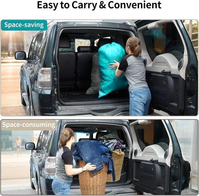 Alt view image 4 of 7 - Travel Laundry Bags 2 Pack - Dirty Clothes Travel Bag for Cruise, 24x36 in