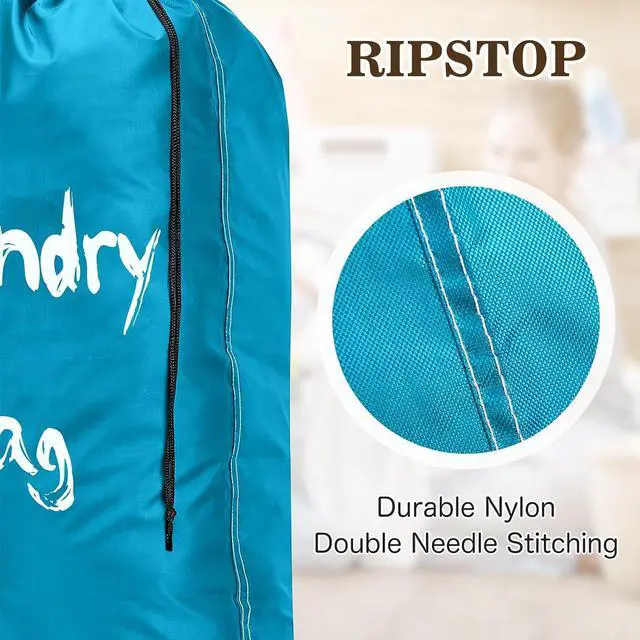 Alt view image 4 of 6 - 2 Pack XL Travel Laundry Bags for Dirty Clothes - Extra Large Heavy Duty Drawstring Laundry Bag Holds 4 Loads - Cruise Ship, Camping, Road Trip, Vacation Essentials Must Haves 2025 2026