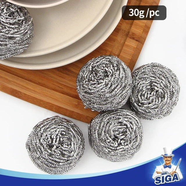 Alt view image 3 of 7 - MR.SIGA Stainless Steel Scourer, Steel Wool Scrubbers, Pack of 6