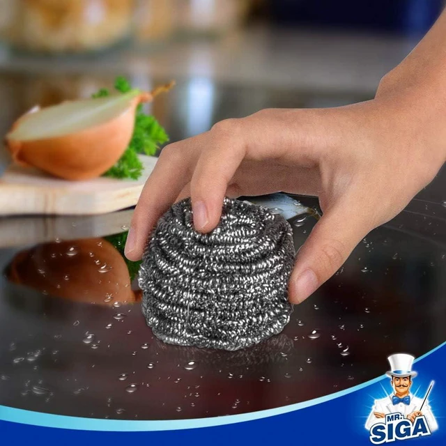 Alt view image 5 of 7 - MR.SIGA Stainless Steel Scourer, Steel Wool Scrubbers, Pack of 6