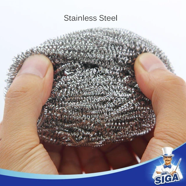 Alt view image 6 of 7 - MR.SIGA Stainless Steel Scourer, Steel Wool Scrubbers, Pack of 6