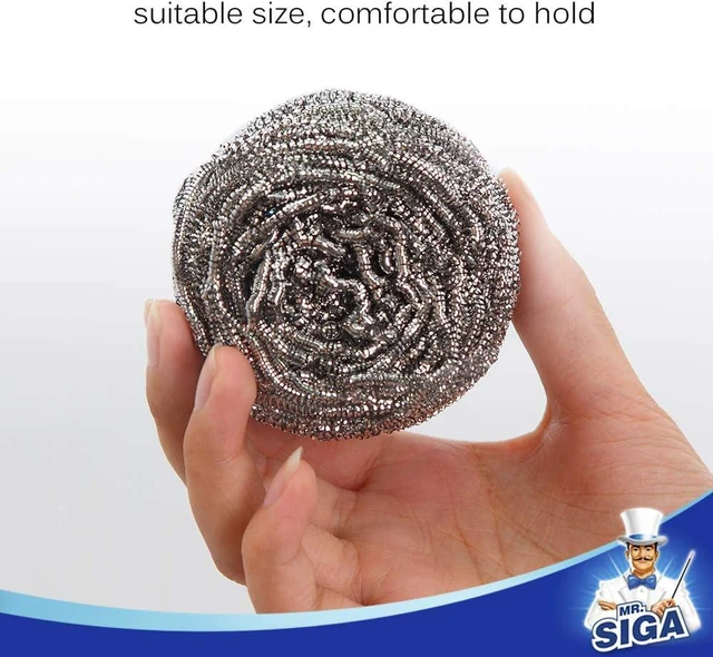 Alt view image 7 of 7 - MR.SIGA Stainless Steel Scourer, Steel Wool Scrubbers, Pack of 6