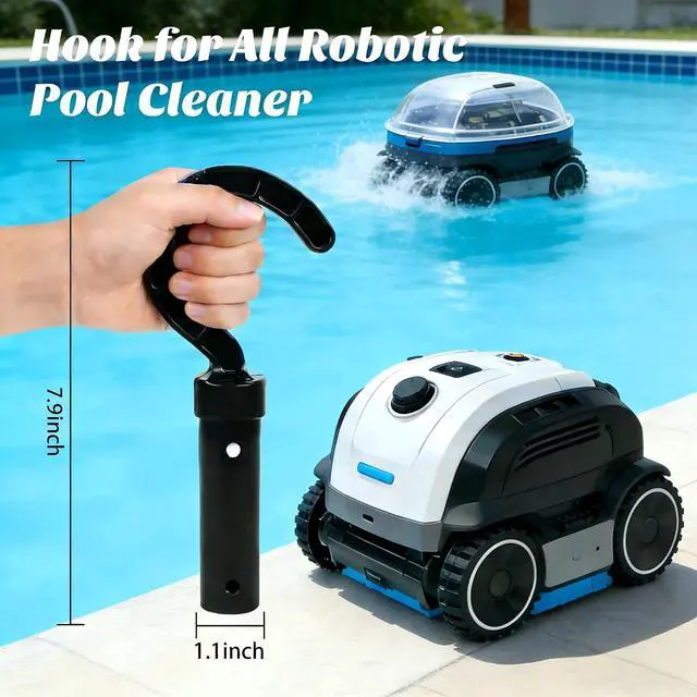 Alt view image 2 of 7 - Hook for All Robotic Pool Cleaner, Keyrank Pool Accessories Hook Customized for Pool Vacuum Robot Including Cordless,Above Ground and Underwater,Attaches to Telescopic Poles