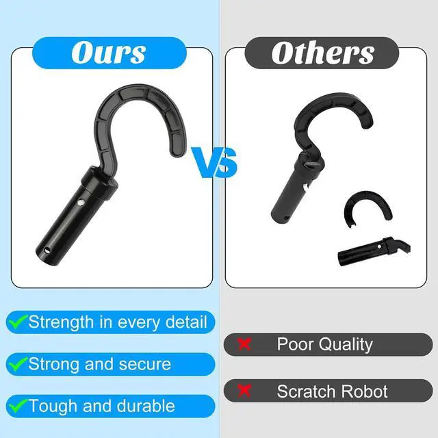 Alt view image 3 of 7 - Hook for All Robotic Pool Cleaner, Keyrank Pool Accessories Hook Customized for Pool Vacuum Robot Including Cordless,Above Ground and Underwater,Attaches to Telescopic Poles