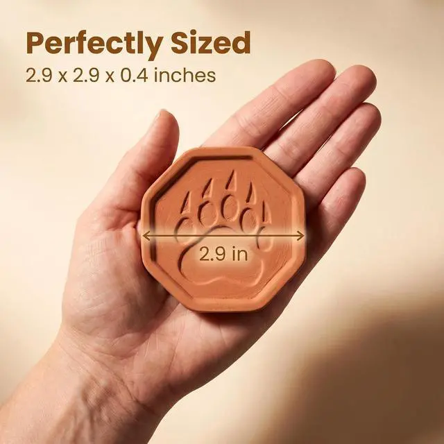 Alt view image 6 of 7 - 4 PCS Brown Sugar Saver Terracotta Bear Paw Disc Softener Desiccant keeper