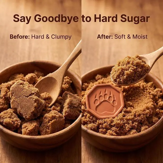 Alt view image 4 of 7 - 4 PCS Brown Sugar Saver Terracotta Bear Paw Disc Softener Desiccant keeper