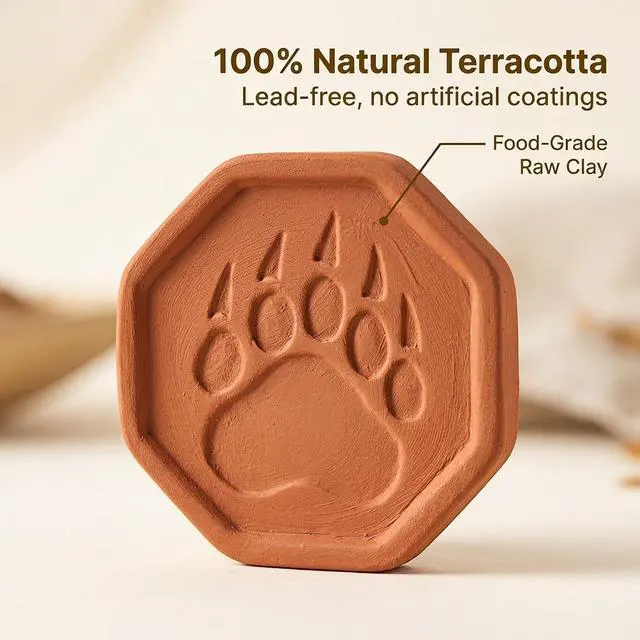 Alt view image 7 of 7 - 4 PCS Brown Sugar Saver Terracotta Bear Paw Disc Softener Desiccant keeper