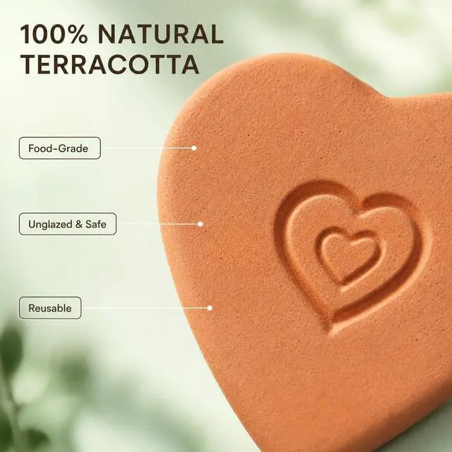 Alt view image 6 of 7 - Terracotta Brown Sugar Saver 4 Pack Heart Shape Softener Desiccant Disc