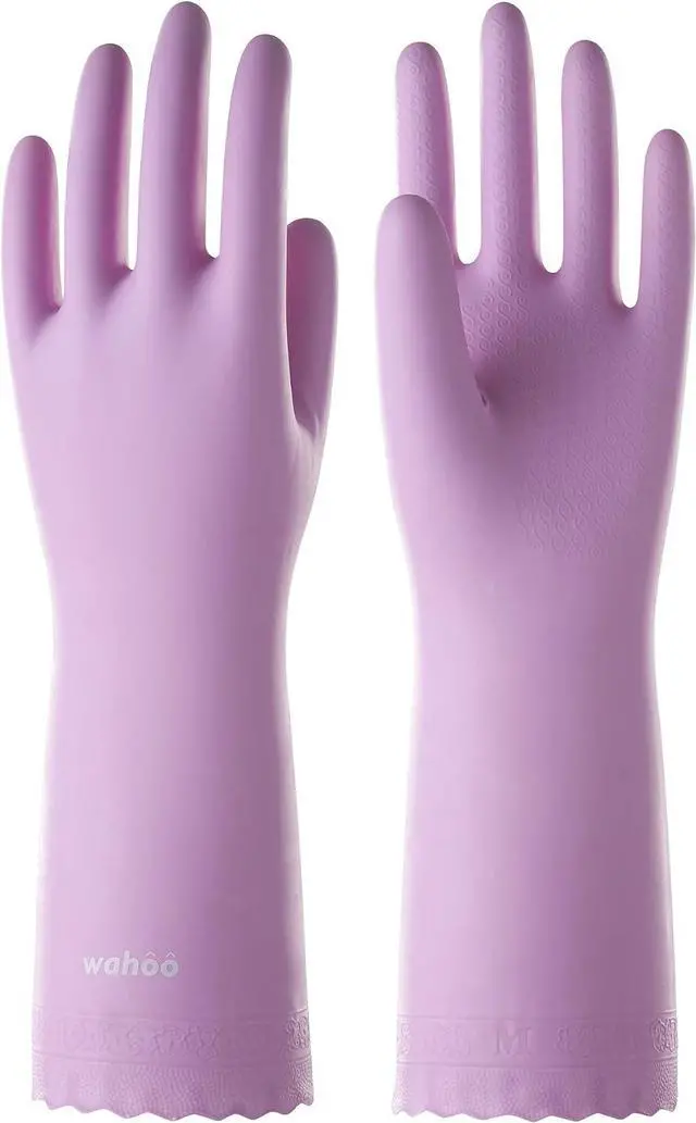 Main image of LANON wahoo Cleaning Gloves with Cotton Flocked Liner, Mauve Mist, Medium