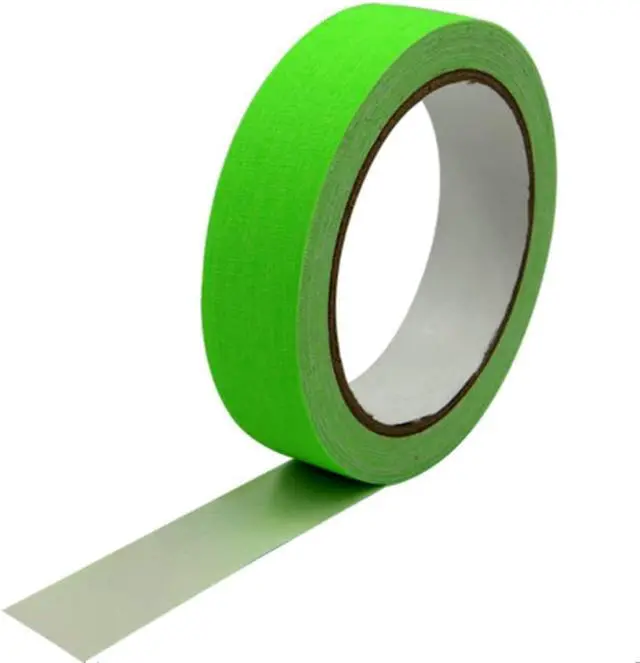 Main image of Fluorescent Green Gaffer Tape Neon Green Gaffers Spike Tape Black Light UV Reactive Fluorescent Spike Tape for Stage,Party Play Grid Floors Color Coding Art Crafts(1IN x 33 Feet) (Green)