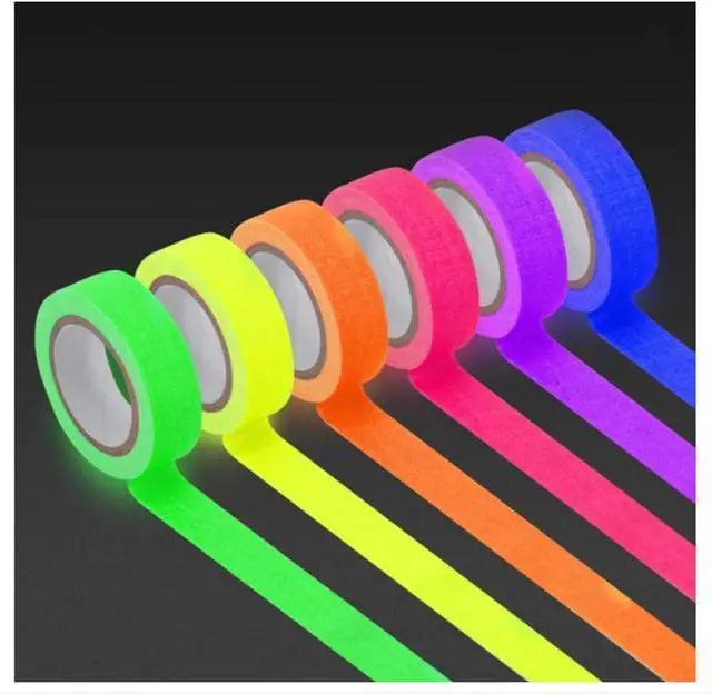 Alt view image 3 of 7 - Fluorescent Green Gaffer Tape Neon Green Gaffers Spike Tape Black Light UV Reactive Fluorescent Spike Tape for Stage,Party Play Grid Floors Color Coding Art Crafts(1IN x 33 Feet) (Green)