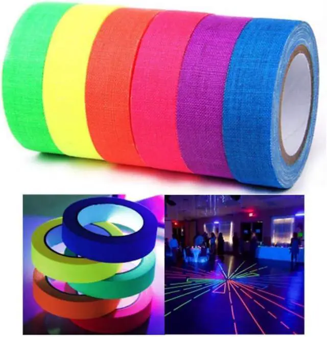 Alt view image 5 of 7 - Fluorescent Green Gaffer Tape Neon Green Gaffers Spike Tape Black Light UV Reactive Fluorescent Spike Tape for Stage,Party Play Grid Floors Color Coding Art Crafts(1IN x 33 Feet) (Green)