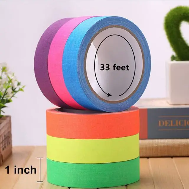 Alt view image 4 of 7 - Fluorescent Green Gaffer Tape Neon Green Gaffers Spike Tape Black Light UV Reactive Fluorescent Spike Tape for Stage,Party Play Grid Floors Color Coding Art Crafts(1IN x 33 Feet) (Green)