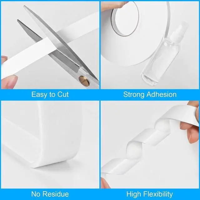 Alt view image 4 of 7 - ToLanbbt Double Sided Foam Tape 1.18In x 33FT, Mounting Tape Heavy Duty, Strong Adhesive Weatherproof Seal Strips for DIY Craft Picture Poster, Car & Gap Filling Mountings, Home Office Decor (White)