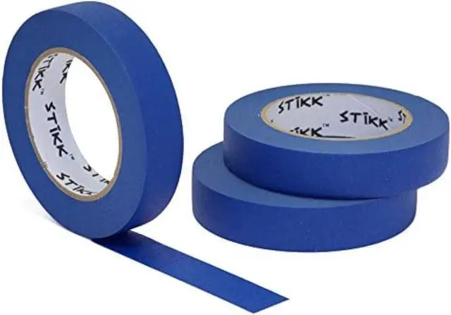 Main image of STIKK Painters Tape - 3pk Blue Painter Tape - 1 inch x 60 Yards - Paint Tape for Painting, Edges, Trim, Ceilings - Masking Tape for DIY Paint Projects - Residue-Free Painting Tape