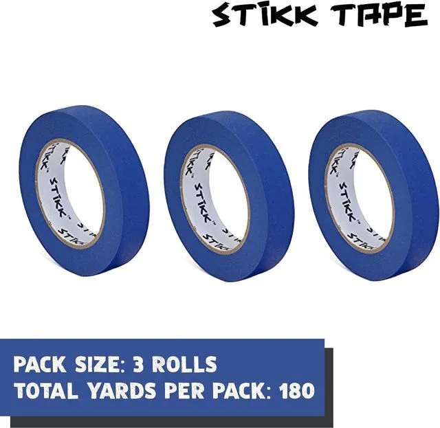 Alt view image 3 of 6 - STIKK Painters Tape - 3pk Blue Painter Tape - 1 inch x 60 Yards - Paint Tape for Painting, Edges, Trim, Ceilings - Masking Tape for DIY Paint Projects - Residue-Free Painting Tape