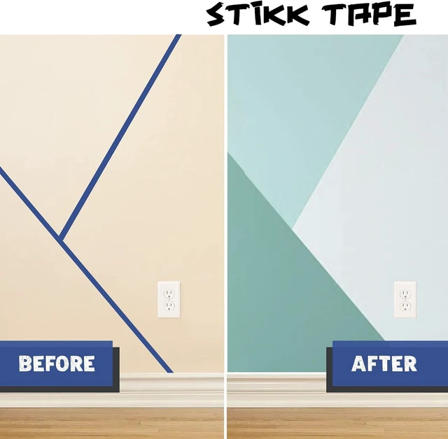 Alt view image 6 of 6 - STIKK Painters Tape - 3pk Blue Painter Tape - 1 inch x 60 Yards - Paint Tape for Painting, Edges, Trim, Ceilings - Masking Tape for DIY Paint Projects - Residue-Free Painting Tape