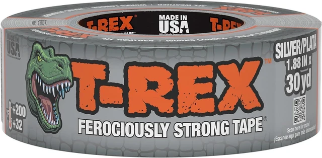 Alt view image 2 of 7 - T-REX Tape Heavy Duty Duct Tape with UV Resistant & Waterproof Backing for Ferociously Strong Repairs, 1.88" x 30 yd, Gunmetal Gray, 1 Roll