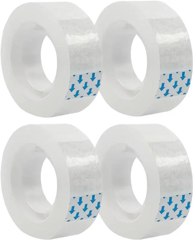 Main image of Ykimok 4 Rolls Transparent Clear Tape Refills for Dispenser, 0.7-Inch Wide, 27.3 Yards Long, Perfect for Gift Wrapping, Crafts, Home, School, Office.