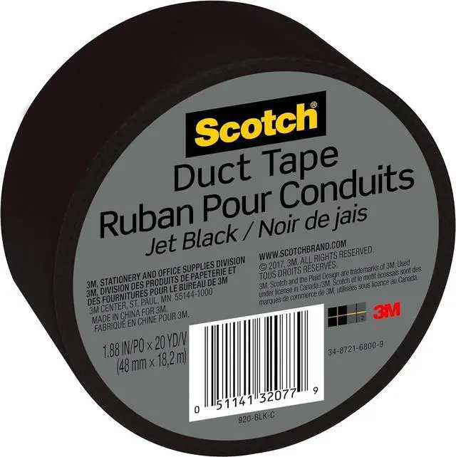 Alt view image 2 of 2 - Scotch Duct Tape, 1.88 in x 20 yd, Jet Black, 1 Roll (920-BLK-C)