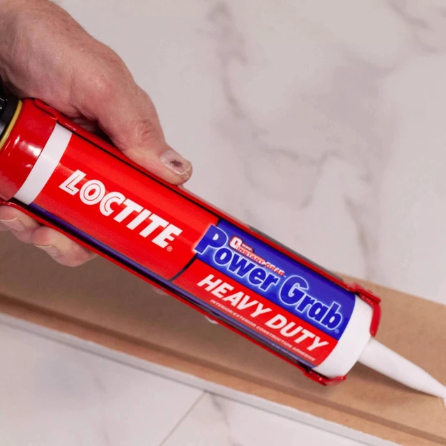 Alt view image 6 of 6 - Loctite Power Grab Express Heavy Duty Construction Adhesive, 9 fl oz Cartridge, 1 Pack - Versatile Constuction Glue for Wood, Wall, Tile, Foam Board & More