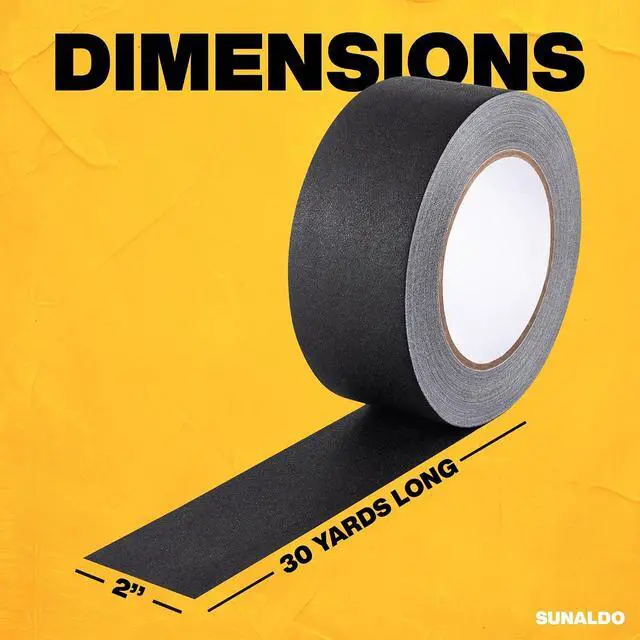 Alt view image 6 of 7 - Gaffers Tape (2"x30 yards) Heavy Duty, Easy Rip, No Residue | Black