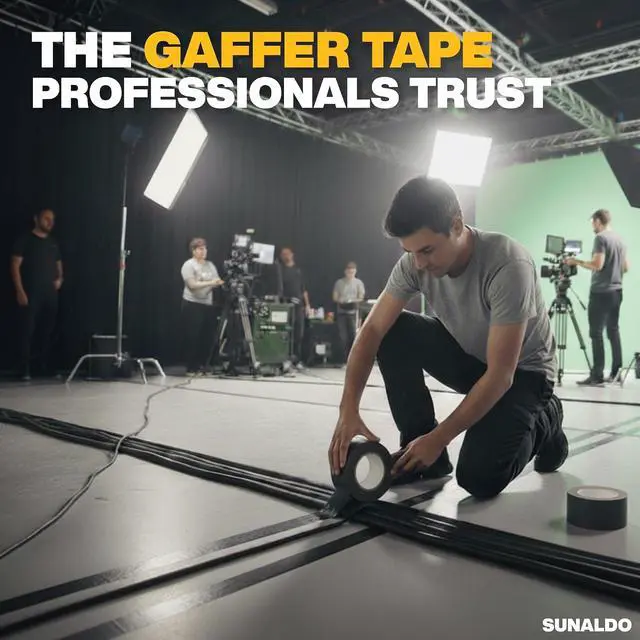 Alt view image 7 of 7 - Gaffers Tape (2"x30 yards) Heavy Duty, Easy Rip, No Residue | Black
