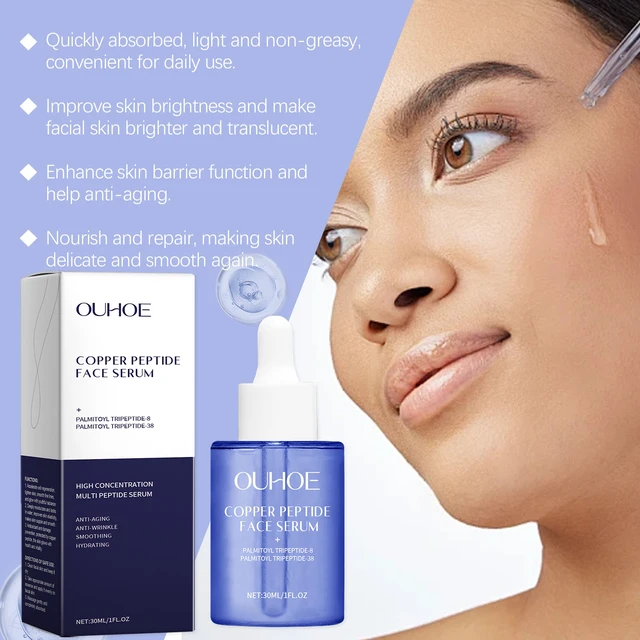 Alt view image 2 of 5 - Copper Peptide Facial Serum Hydrating Moisturizing Nourishing Smoothing Brightening Skincare Essence