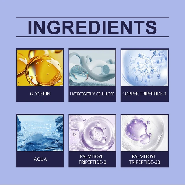 Alt view image 4 of 5 - Copper Peptide Facial Serum Hydrating Moisturizing Nourishing Smoothing Brightening Skincare Essence
