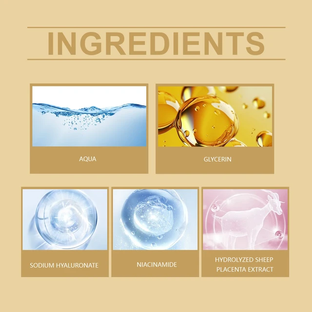 Alt view image 3 of 4 - Sheep Placenta Serum Intense Hydrating Moisturizing Nourishing Radiance Enhancing Facial Skin Texture Refining Care