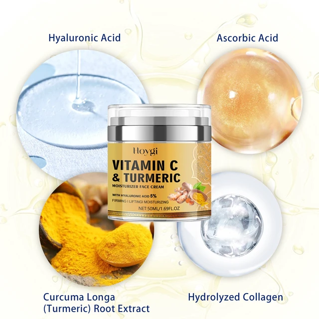 Alt view image 5 of 6 - Firming & Brightening Skin Care for Fine Lines and Whitening, Turmeric Collagen Face Cream - Anti-Wrinkle