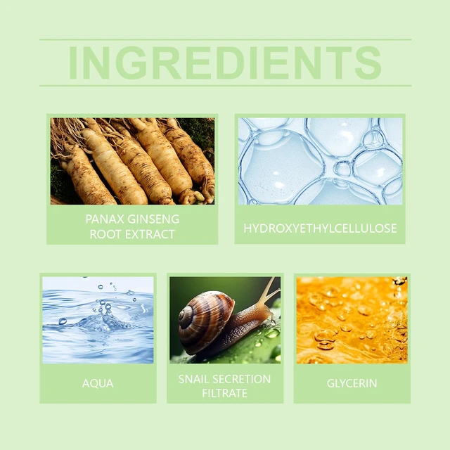 Alt view image 4 of 5 - Gentle Moisturizing & Rejuvenating Skin Care Serum, Brightening, HANCHOBIT Ginseng & Snail Mucin Essence - Hydrating