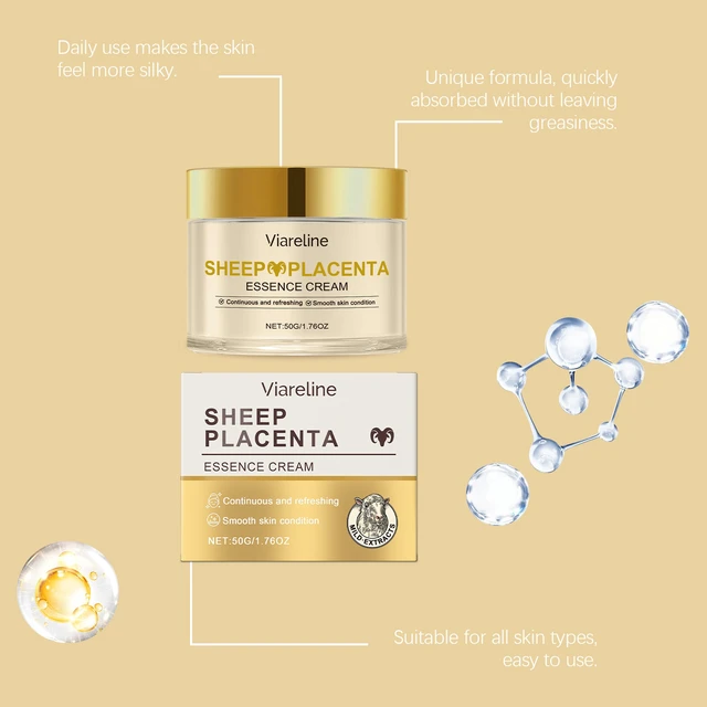 Alt view image 3 of 5 - Sheep Placenta Gentle Facial Care Cream Daily Skin Massage Moisturizer