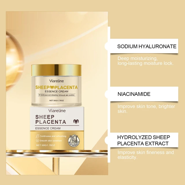 Alt view image 2 of 5 - Sheep Placenta Gentle Facial Care Cream Daily Skin Massage Moisturizer