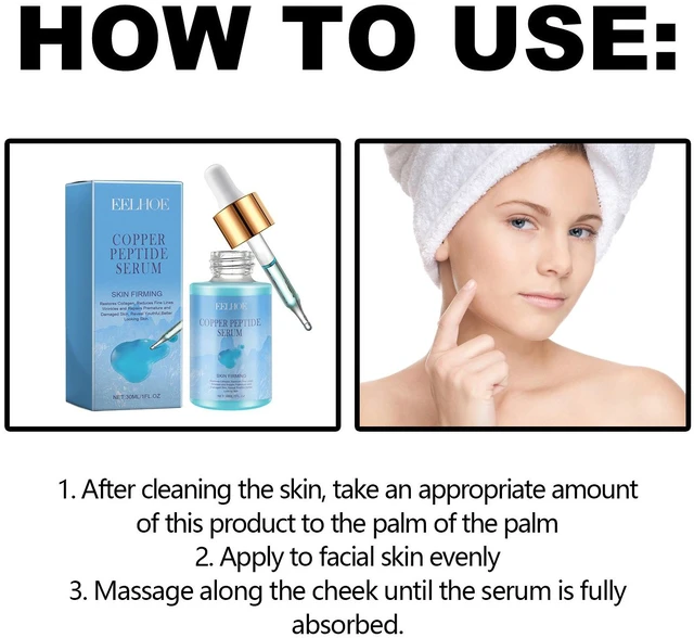 Alt view image 6 of 6 - Minimizes Pores, Brightens Complexion, Tightens Skin, Hydrates, Copper Peptide Face Serum - Reduces Fine Lines & Dark Spots