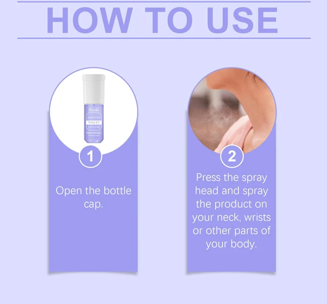 Alt view image 5 of 5 - Violet Fragrance Charm Lasting Fragrance Portable Elegant Fresh Fragrance Niche Body Perfume Spray