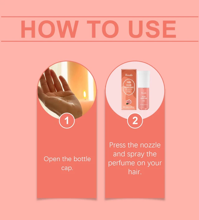 Alt view image 5 of 5 - Women's Hair Perfume Spray Rose Flavor Nourishing Hair Deep-moisturizing Floral Flavor Fresh Flavor for Women's Hair