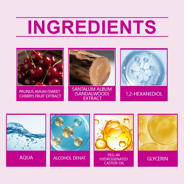 Alt view image 4 of 5 - Cherry Cologne Fragrance Natural Fresh Temperament Light Sweet Romantic Dating Fragrance Charm Carry-on Perfume