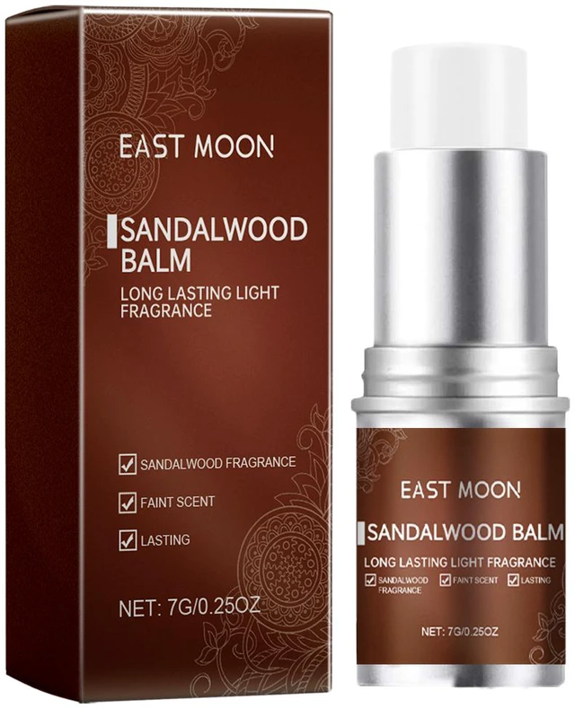 Main image of men's balm stick (sandalwood incense) refreshing non-sticky and long-lasting fragrance men's charm balm applicator stick