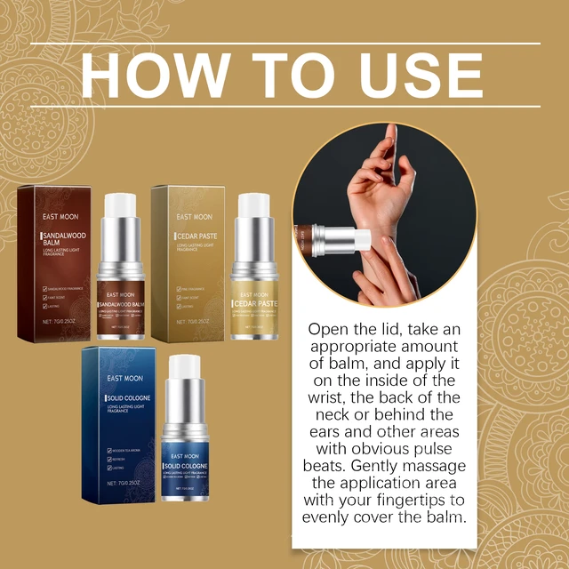Alt view image 6 of 6 - men's balm stick (sandalwood incense) refreshing non-sticky and long-lasting fragrance men's charm balm applicator stick