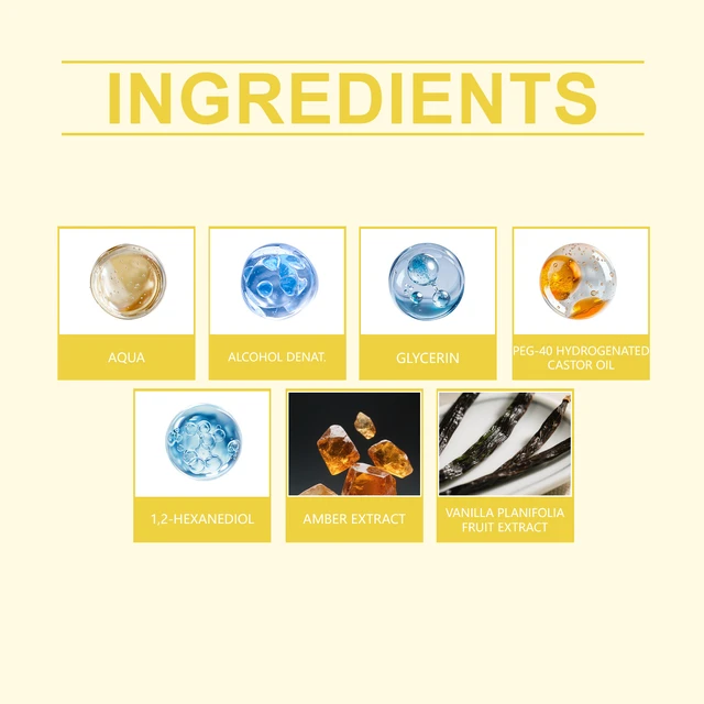 Alt view image 4 of 5 - Amber Vanilla Perfume Spray Lasting Fragrance to Smell Light Fragrance Elegant Refreshing Daily Perfume Spray