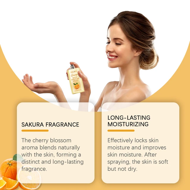 Alt view image 3 of 6 - Orange Body Perfume Spray Elegant Fresh Fragrance Portable Fruit Fragrance Spray