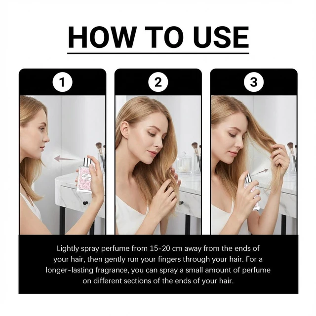 Alt view image 6 of 7 - Rose Hair Fragrance Gentle Natural Fresh Elegant Eau De Toilette Daily Portable Hair Fragrance Spray