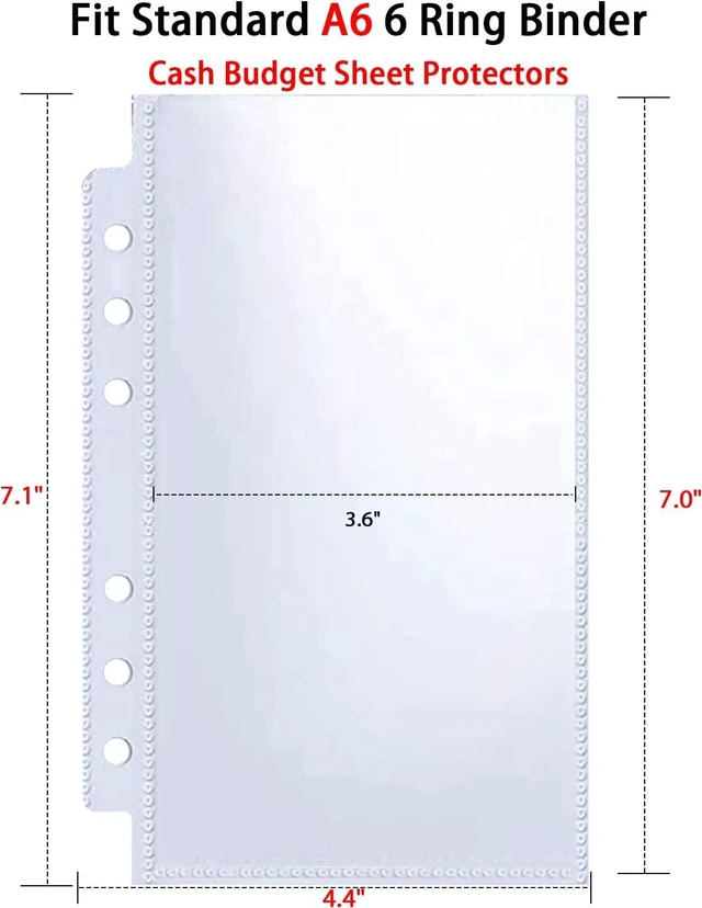 Alt view image 5 of 7 - 40 Pack 80 Pockets Budget Sheet Protector Sleeves for A6 6 Ring Binder, Ultra-Clear Cash Binder Sleeves, Double-Sided, Top Loading Sheet Protector for Budget Sheet, Currency Collection,3.5x5 Photos