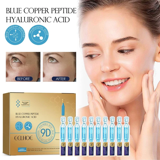 Alt view image 2 of 6 - Fine Line Reduction & Softening, Skin Tone Correction, Anti-Aging, Blue Copper Peptide & Hyaluronic Acid Serum for Deep Hydration