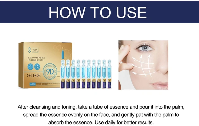 Alt view image 6 of 6 - Fine Line Reduction & Softening, Skin Tone Correction, Anti-Aging, Blue Copper Peptide & Hyaluronic Acid Serum for Deep Hydration