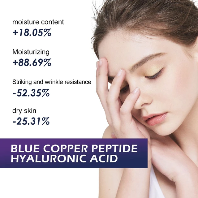 Alt view image 4 of 6 - Fine Line Reduction & Softening, Skin Tone Correction, Anti-Aging, Blue Copper Peptide & Hyaluronic Acid Serum for Deep Hydration