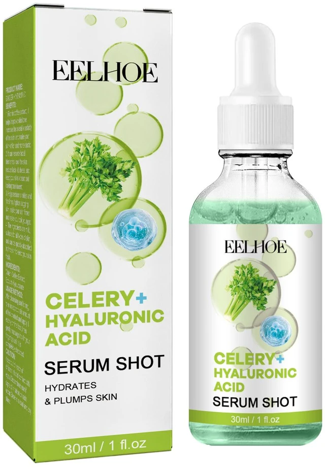 Main image of Brightens & Hydrates, Minimizes Pores, Smooths Fine Lines, Celery & Hyaluronic Acid Face Serum - Fades Pigmentation
