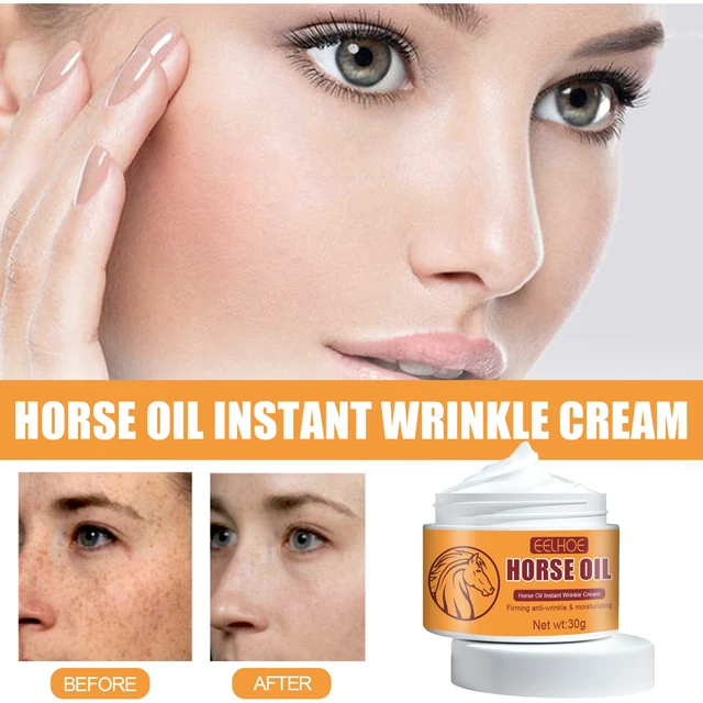 Alt view image 2 of 6 - Horse Oil Rapid Anti-Wrinkle Cream Tighten Fine Lines Brighten Skin Fade Spots Rejuvenating Care